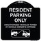 Signmission Parking Restriction Resident Parking Unauthorized Vehicles Towed at Owner Expense, BW-1818-23368 A-DES-BW-1818-23368 - alternate 1